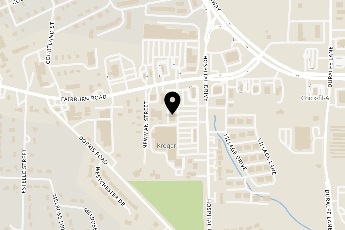 Map showing the location of Goodfellas Pizza & Wings on 8493 Hospital Dr in Douglasville